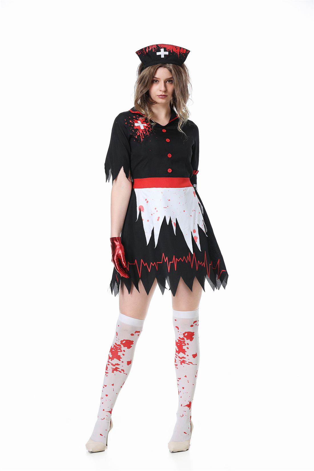 Halloween Horror Vampire Nurse Outfit For Women Carnival Masquerade Party